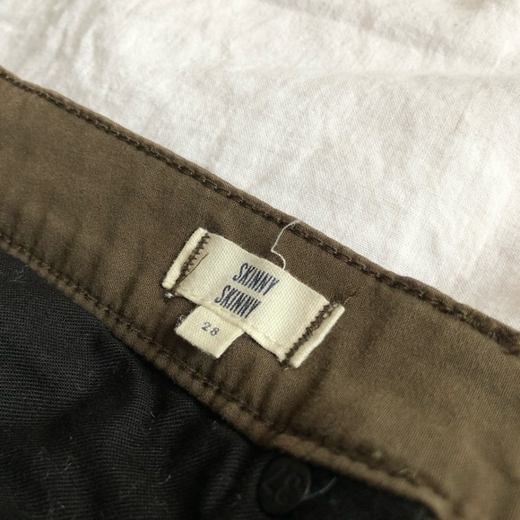 👖Madewell Skinny Army Green Ankle Sateen Pant - Picture 4 of 7